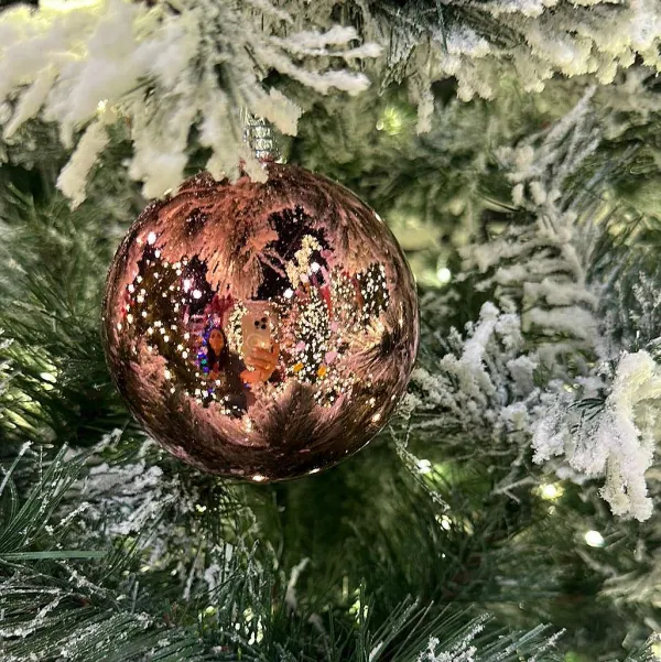 Spring^Farrisilk Dusty Rose Shiny Ball Ornament, 4"