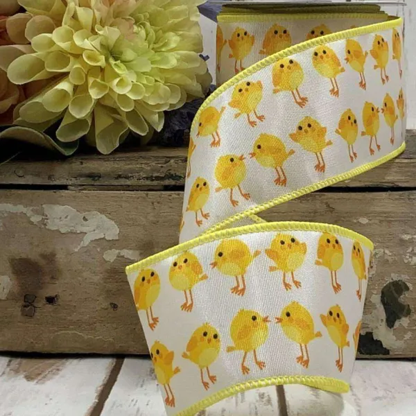 Ribbon^D. Stevens Easter Chicks Ribbon, 2.5" X 10Yd