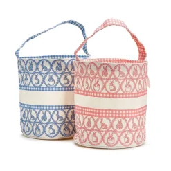 Easter^Two's Company Easter Egg Hunt Bucket Bag With Gingham Bunny
