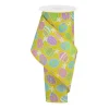 Ribbon^Craig Bachman Easter Eggs On Yellow Ribbon, 4" X 10Yd
