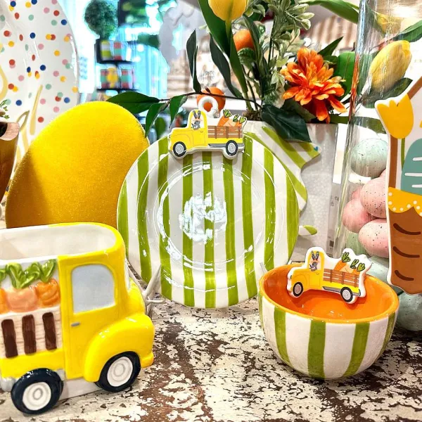Table Decor^Coton Colors Easter Truck Embellishment Plate By Happy Everything!