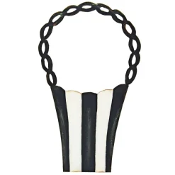 Decorative Containers^The Round Top Collection Elegant Black & White Basket, Tall