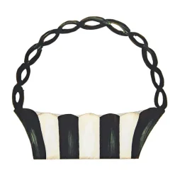 Diy Containers^The Round Top Collection Elegant Black & White Basket, Short