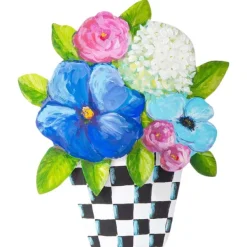 Table Decor^The Round Top Collection Elegant Pots Of Mixed Flowers