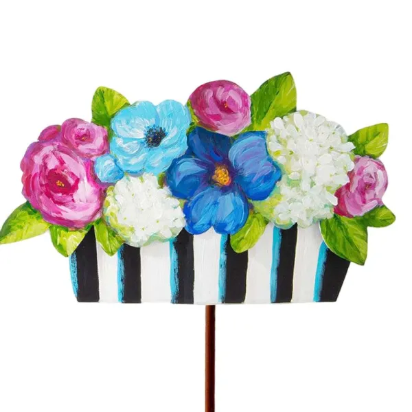 Spring^The Round Top Collection Elegant Pots Of Mixed Flowers