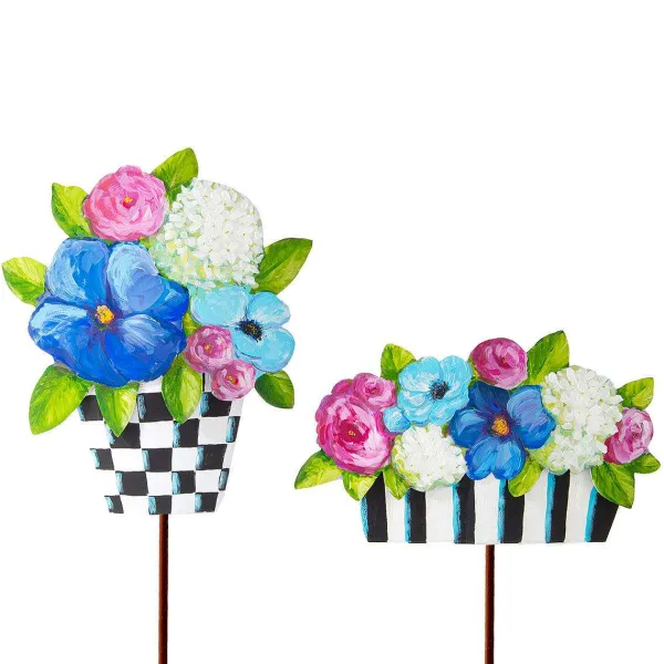 Wall Decor^The Round Top Collection Elegant Pots Of Mixed Flowers