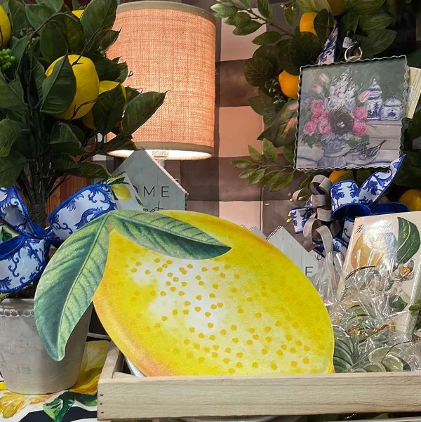 Table Decor^Craig Bachman Embossed Watercolor Lemon