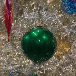 Mardi Gras^Farrisilk Emerald Green Candy Apple Ball Ornament, 6"