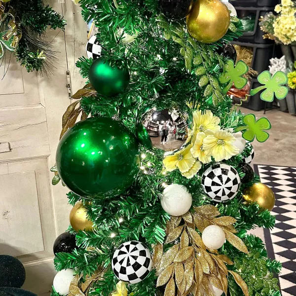 St. Patrick's Day^Farrisilk Emerald Green Candy Apple Ball Ornament, 8"