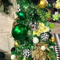 Mardi Gras^Farrisilk Emerald Green Candy Apple Ball Ornament, 8"