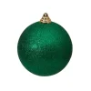 Mardi Gras^Farrisilk Emerald Green Glitter Ball Ornament, 8"