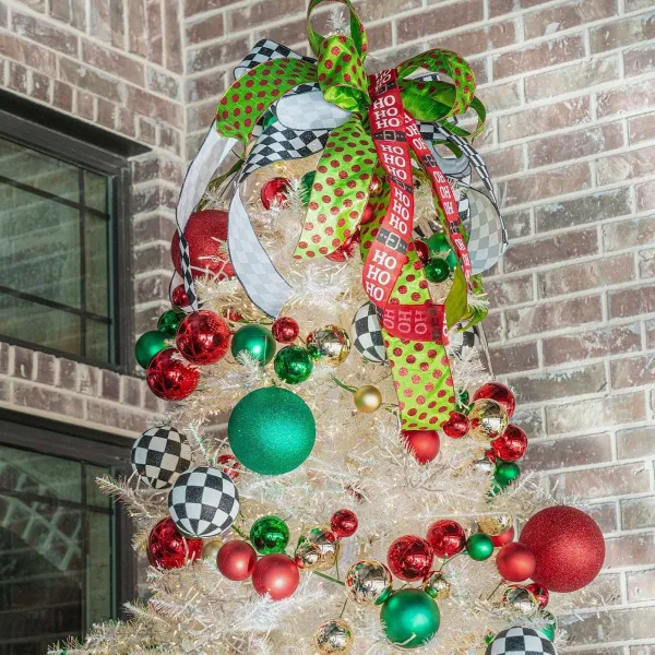 Mardi Gras^Farrisilk Emerald Green Glitter Ball Ornament, 6"