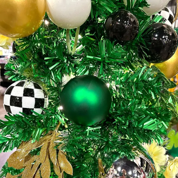 Mardi Gras^Farrisilk Emerald Green Matte Ball Ornament, 4"