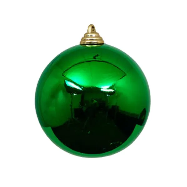 Mardi Gras^Farrisilk Emerald Green Shiny Ball Ornament, 4"