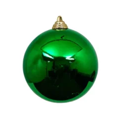 Mardi Gras^Farrisilk Emerald Green Shiny Ball Ornament, 8"