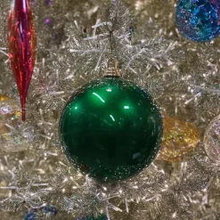 Mardi Gras^Farrisilk Emerald Green Shiny Ball Ornament, 8"