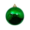 Mardi Gras^Farrisilk Emerald Green Shiny Ball Ornament, 6"