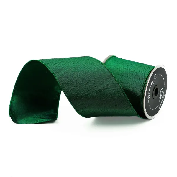 Mardi Gras^Farrisilk Emerald Luster Ribbon, 4" X 10Yd