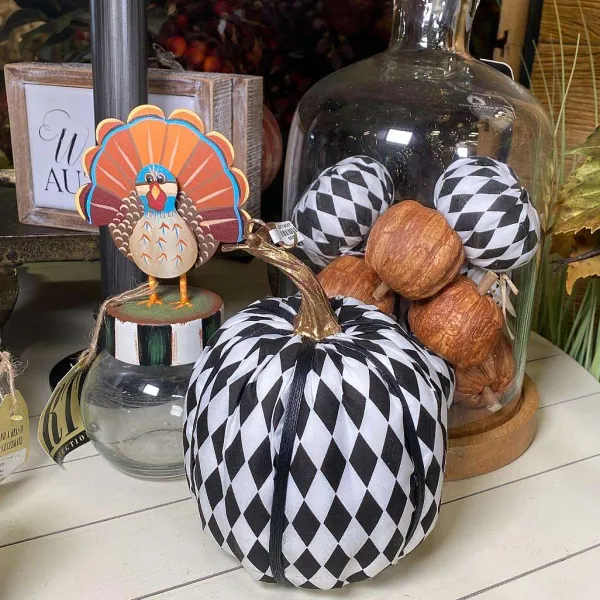 Focal Points^Liberty Floral Fabric Harlequin Pumpkin, Large