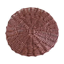 Spring^Beatriz Ball Faux Wicker Placemats, Brown
