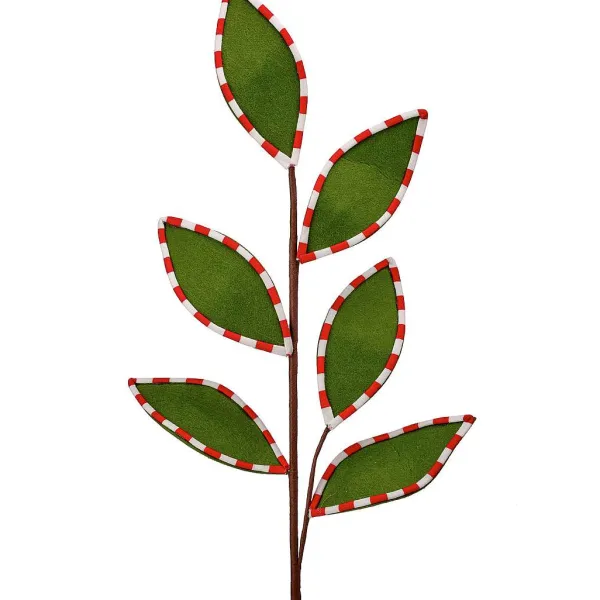 Floral^Regency Felt Leaf With Peppermint Edge Spray