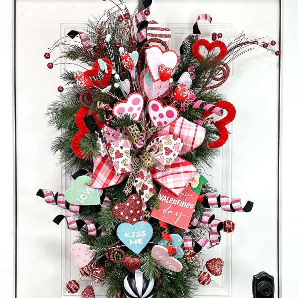 Floral^Craig Bachman Felt Polkadot Heart Spray, 24.5"