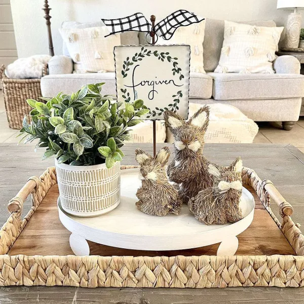 Table Decor^The Round Top Collection Finial Tray, White