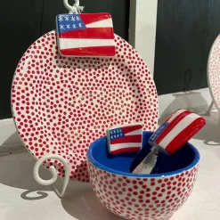 Kitchen & Dining^Happy Everything Flag Embellishment Bowl By !