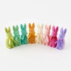 Home Accents^180 Degrees Flocked Button Nose Bunny, 6"
