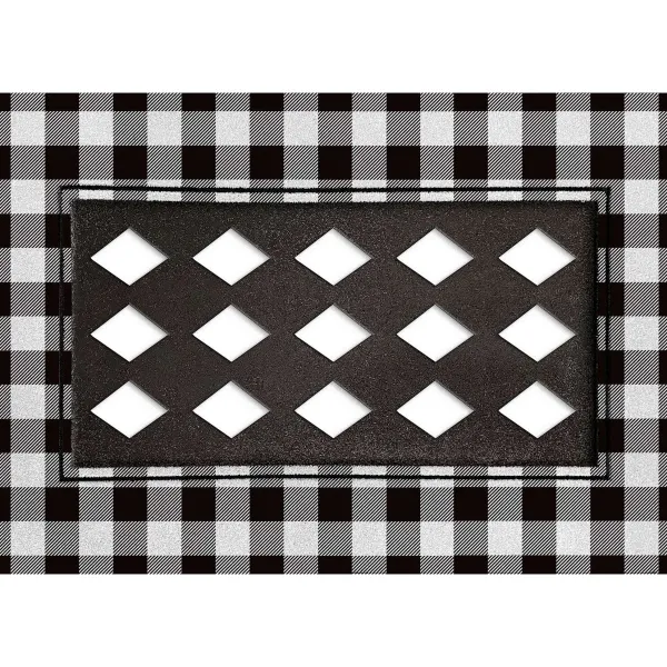 Rugs & Mats^Evergreen Flocked Check Sassafras Mat Tray