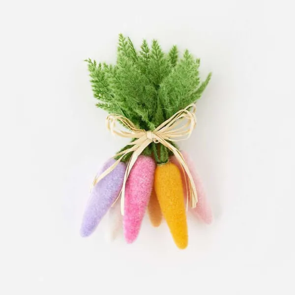 Table Decor^180 Degrees Flocked Colored Carrot Cluster