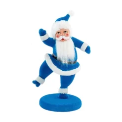 Figurines^180 Degrees Flocked Dancing Santa On Base