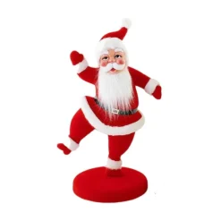 Focal Points^180 Degrees Flocked Dancing Santa On Base