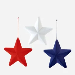 Focal Points^180 Degrees Flocked Hanging Stars, Medium
