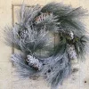 Door Decor^Liberty Floral Flocked Long Needle Pine Wreath, 24"