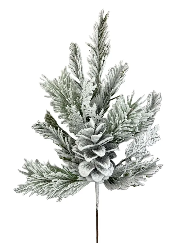 Floral^Liberty Floral Flocked Pine Spray