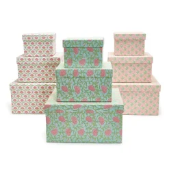 Home Accents^Two's Company Floral Block Print Nesting Boxes