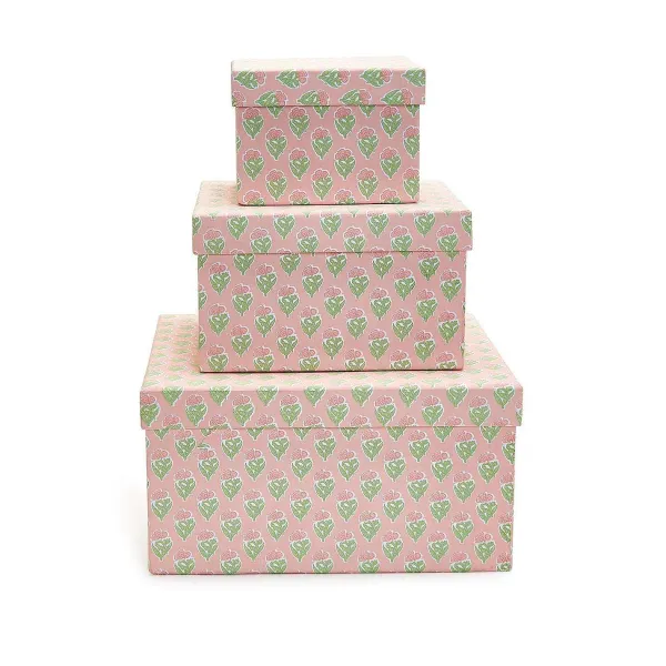 Home Accents^Two's Company Floral Block Print Nesting Boxes
