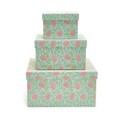 Spring Focal Points^Two's Company Floral Block Print Nesting Boxes