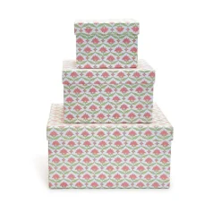 Figurines^Two's Company Floral Block Print Nesting Boxes
