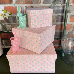 Figurines^Two's Company Floral Block Print Nesting Boxes