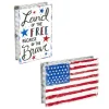 Table Decor^The Round Top Collection Free And Brave Flag Sitter