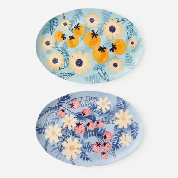 Table Decor^180 Degrees Fruit And Floral Design Platter
