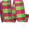 Spring^Reliant Ribbon Fuchsia & Lime Elizabeth Ribbon, 1.5" X 10Yd