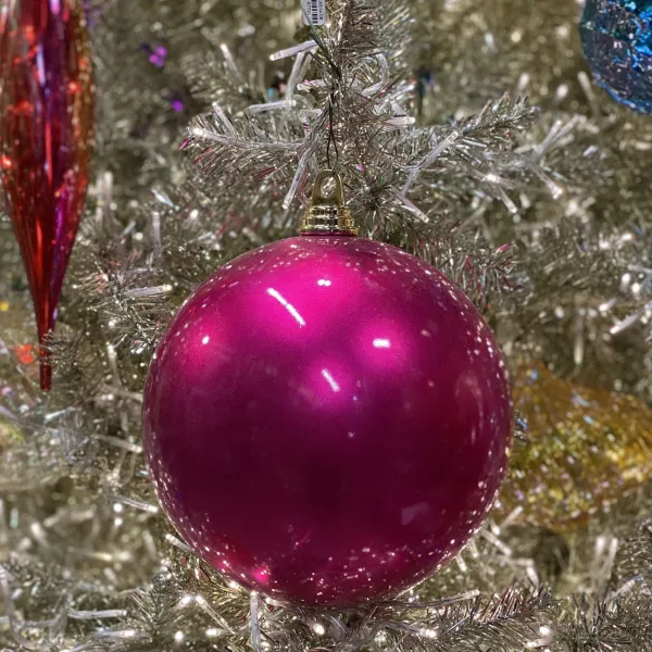 Spring^Farrisilk Fuchsia Candy Apple Ball Ornament, 6"