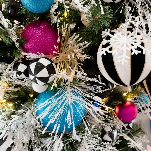 Spring^Farrisilk Fuchsia Glitter Ball Ornament, 6"