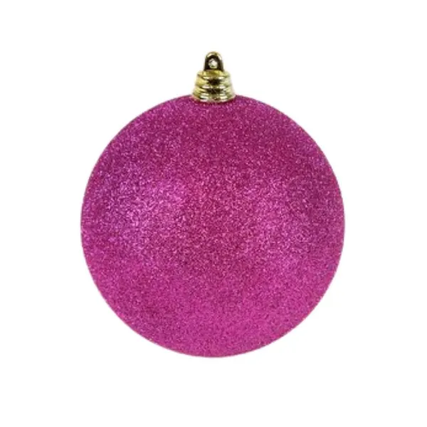 Spring^Farrisilk Fuchsia Glitter Ball Ornament, 6"