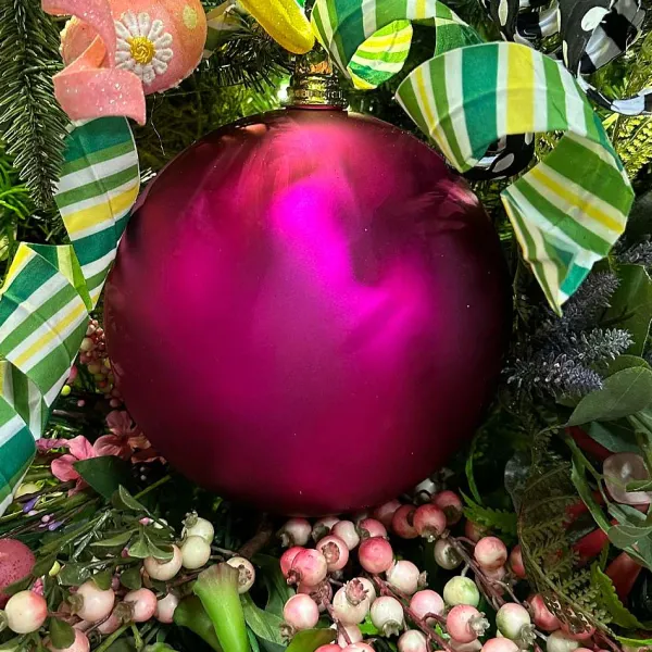 Ball Ornaments^Farrisilk Fuchsia Matte Ball Ornament, 8"
