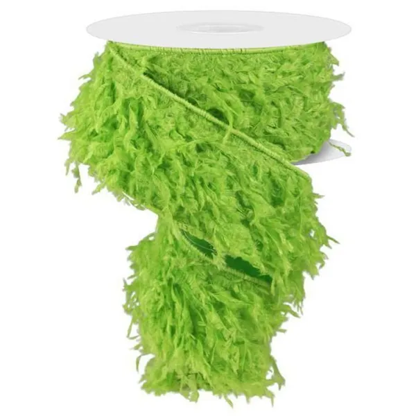 Ribbon^Craig Bachman Furry Lime Ribbon, 2.5" X 10Yd