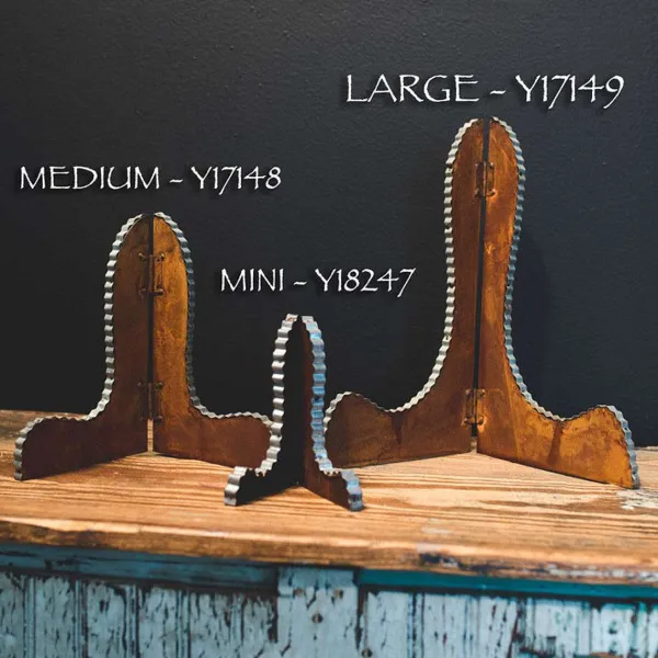 Table Decor^The Round Top Collection Galvanized Rust Easel